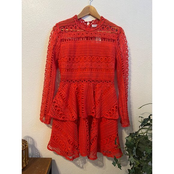 NWT Endless Rose bright orange smocked dress Medium - Picture 6 of 13